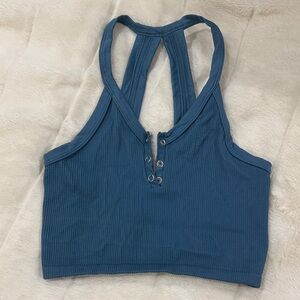 Women's Blue Halter Top